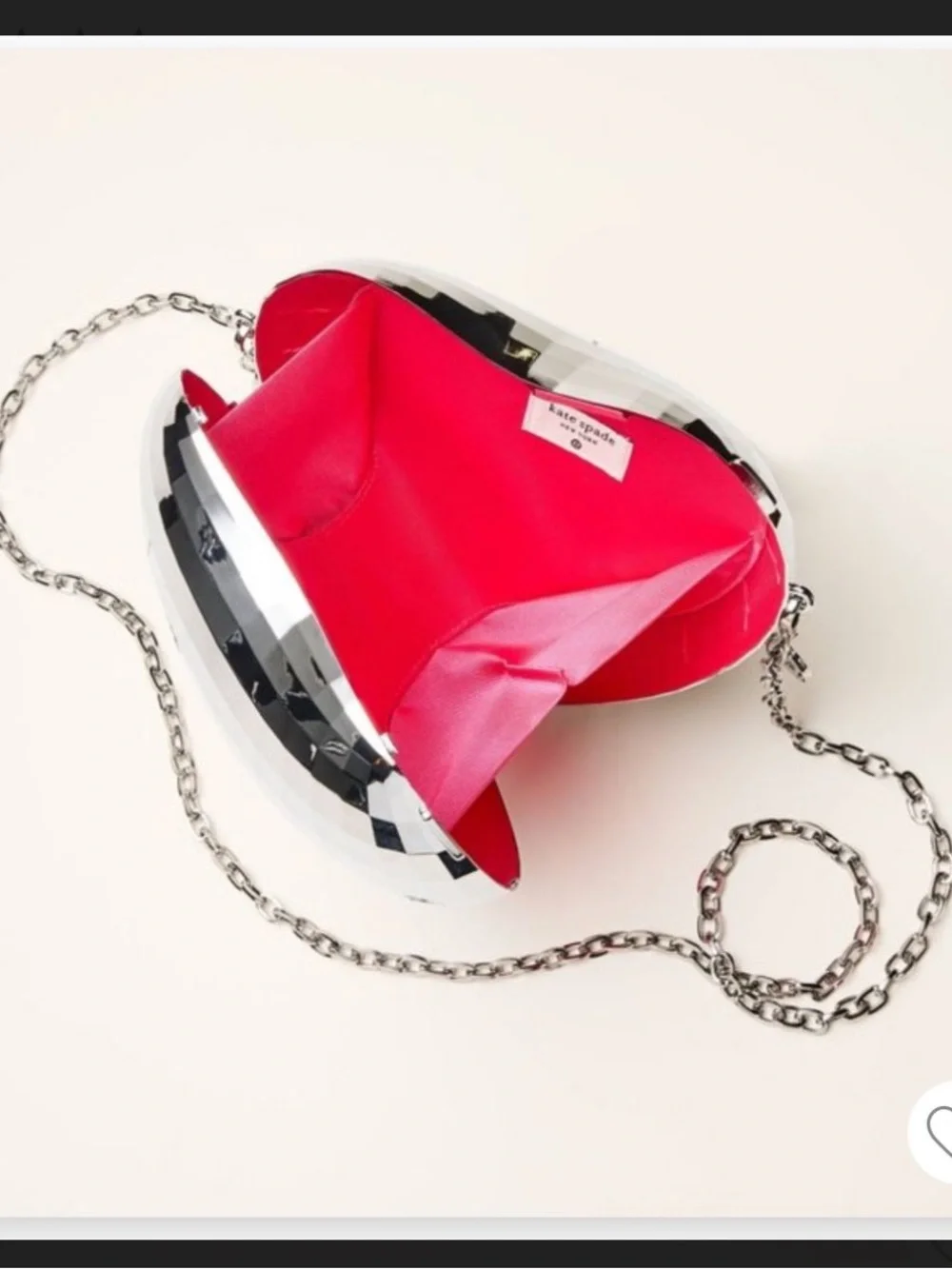 kate spade Silver Mirrored Disco Heart Crossbody